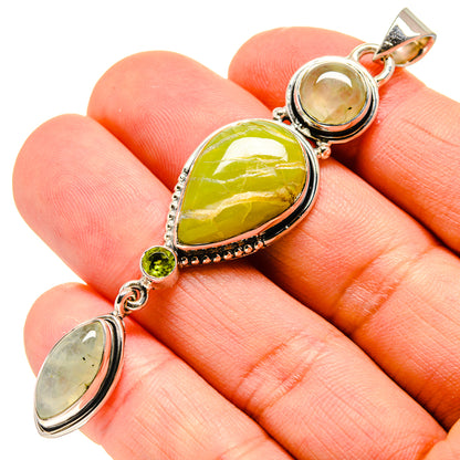 African Green Opal Pendants handcrafted by Ana Silver Co - PD755334