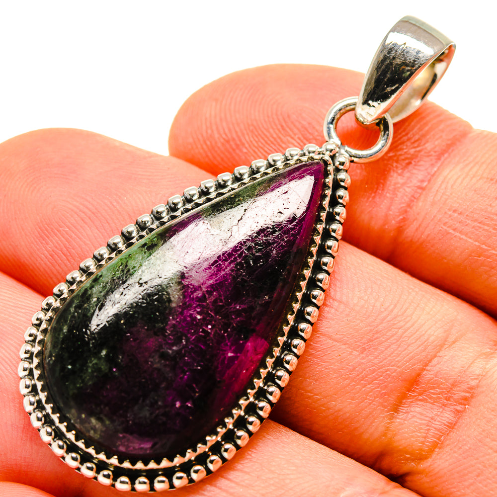 Ruby Zoisite Pendants handcrafted by Ana Silver Co - PD755350