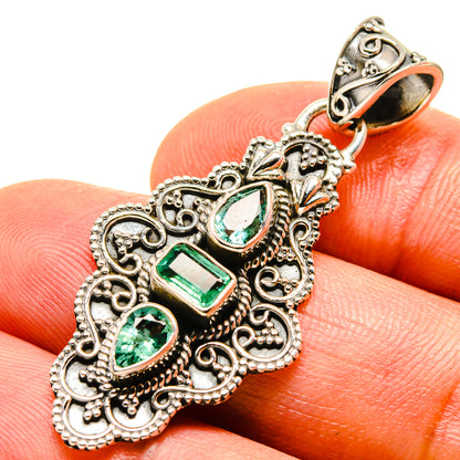 Zambian Emerald Pendants handcrafted by Ana Silver Co - PD755360