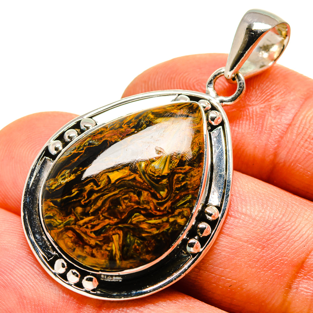 Golden Pietersite Pendants handcrafted by Ana Silver Co - PD755376
