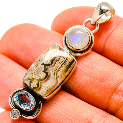 Laguna Lace Agate Pendants handcrafted by Ana Silver Co - PD755413
