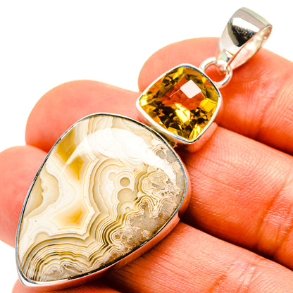 Laguna Lace Agate Pendants handcrafted by Ana Silver Co - PD755423