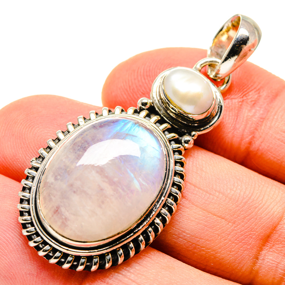 Rainbow Moonstone Pendants handcrafted by Ana Silver Co - PD755448