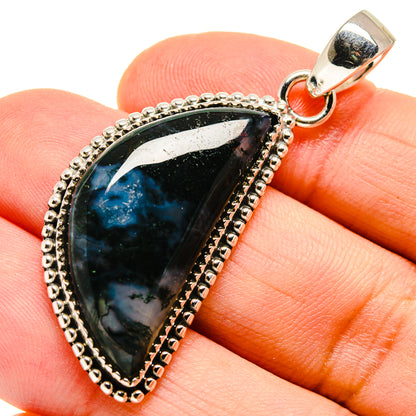 Green Moss Agate Pendants handcrafted by Ana Silver Co - PD755450