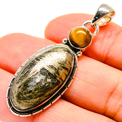 Pyrite Agate Pendants handcrafted by Ana Silver Co - PD755451