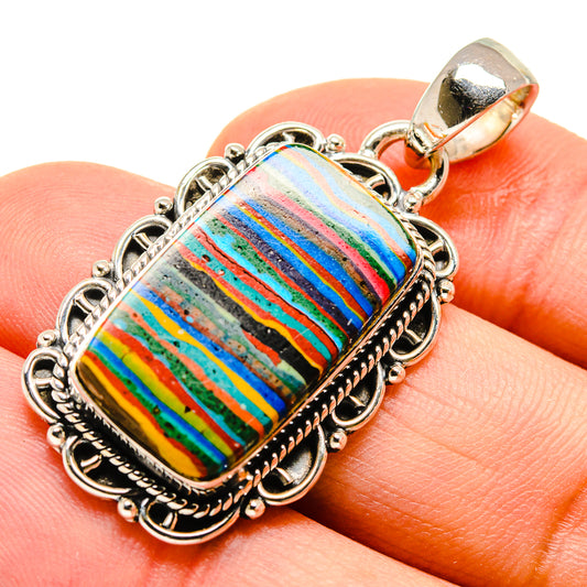 Rainbow Calsilica Pendants handcrafted by Ana Silver Co - PD755455