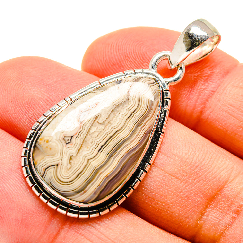 Laguna Lace Agate Pendants handcrafted by Ana Silver Co - PD755473