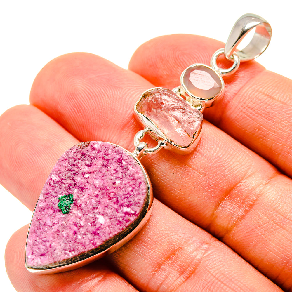 Cobalto Calcite Druzy Pendants handcrafted by Ana Silver Co - PD755508