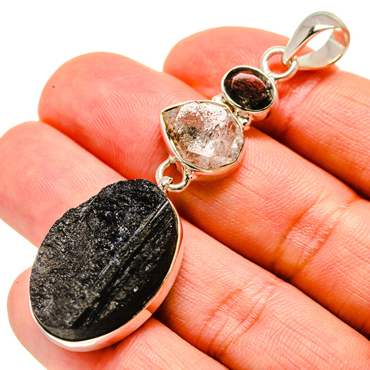 Black Tourmaline Pendants handcrafted by Ana Silver Co - PD755509