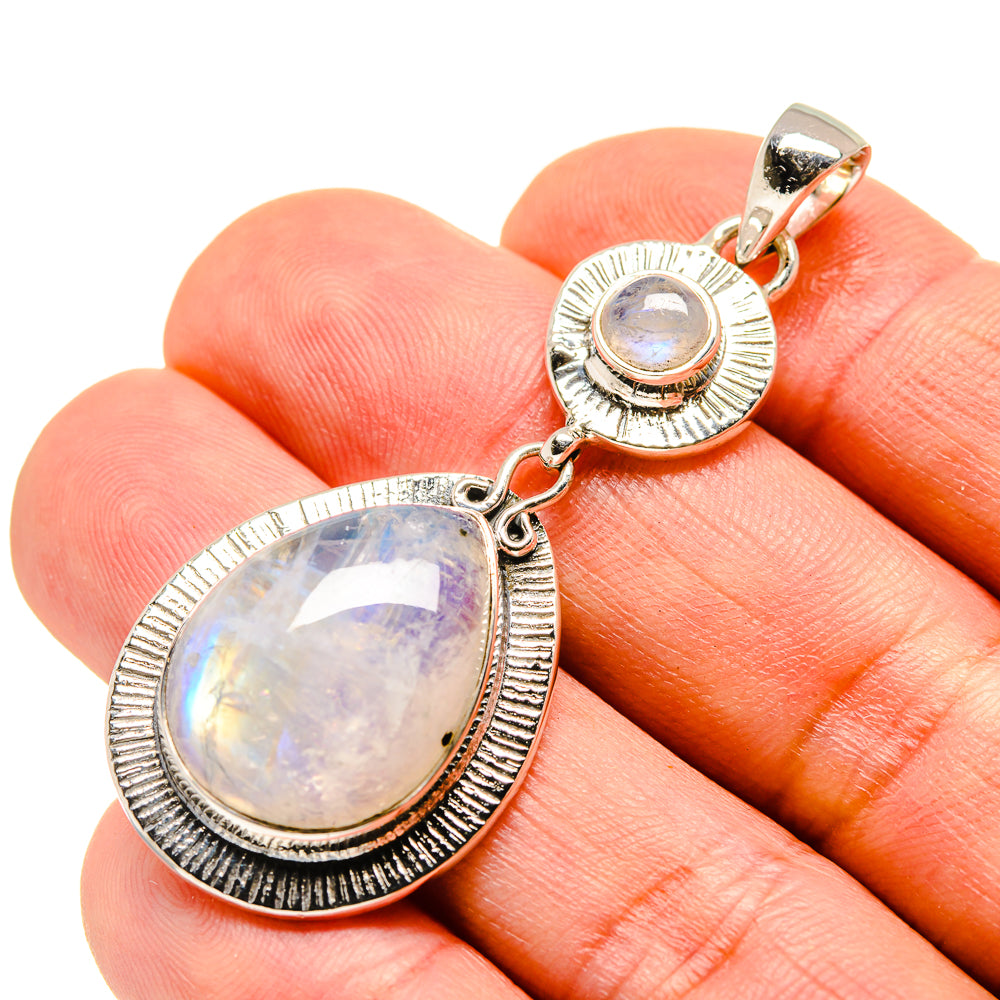 Rainbow Moonstone Pendants handcrafted by Ana Silver Co - PD755516