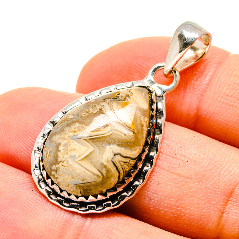 Laguna Lace Agate Pendants handcrafted by Ana Silver Co - PD755557