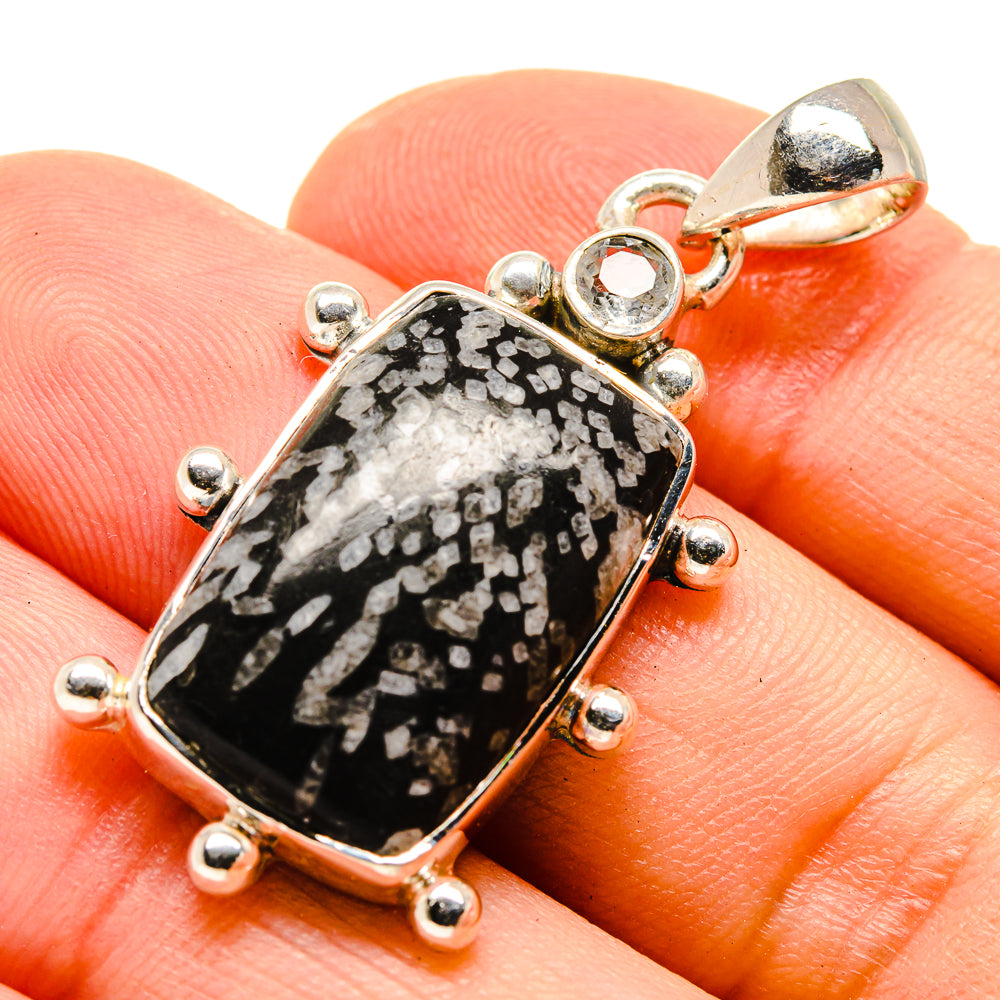 Snowflake Obsidian Pendants handcrafted by Ana Silver Co - PD755568