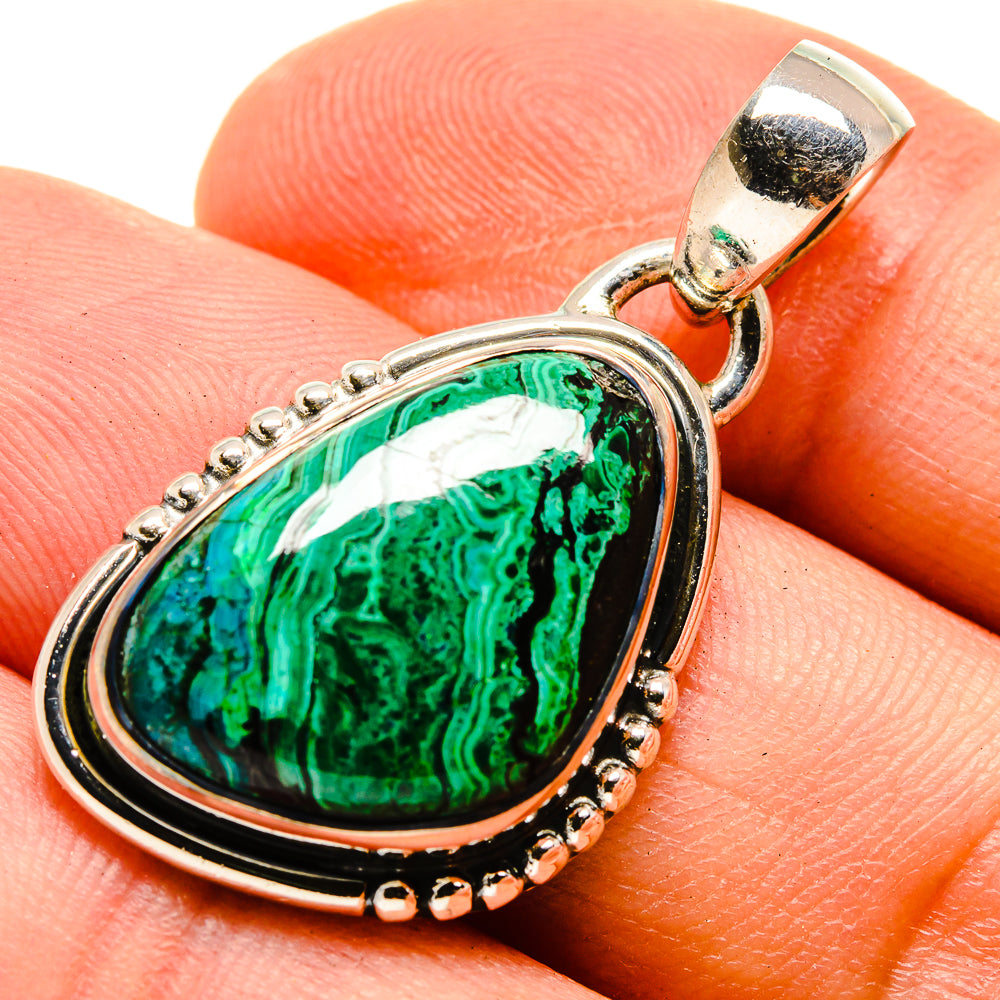 Malachite In Chrysocolla Pendants handcrafted by Ana Silver Co - PD755584