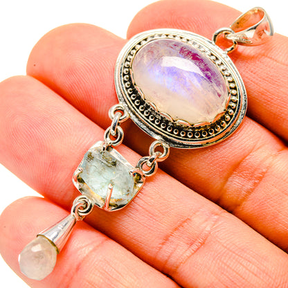 Rainbow Moonstone Pendants handcrafted by Ana Silver Co - PD755599
