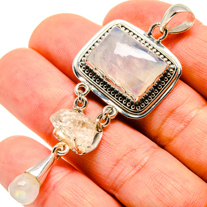 Rainbow Moonstone Pendants handcrafted by Ana Silver Co - PD755605