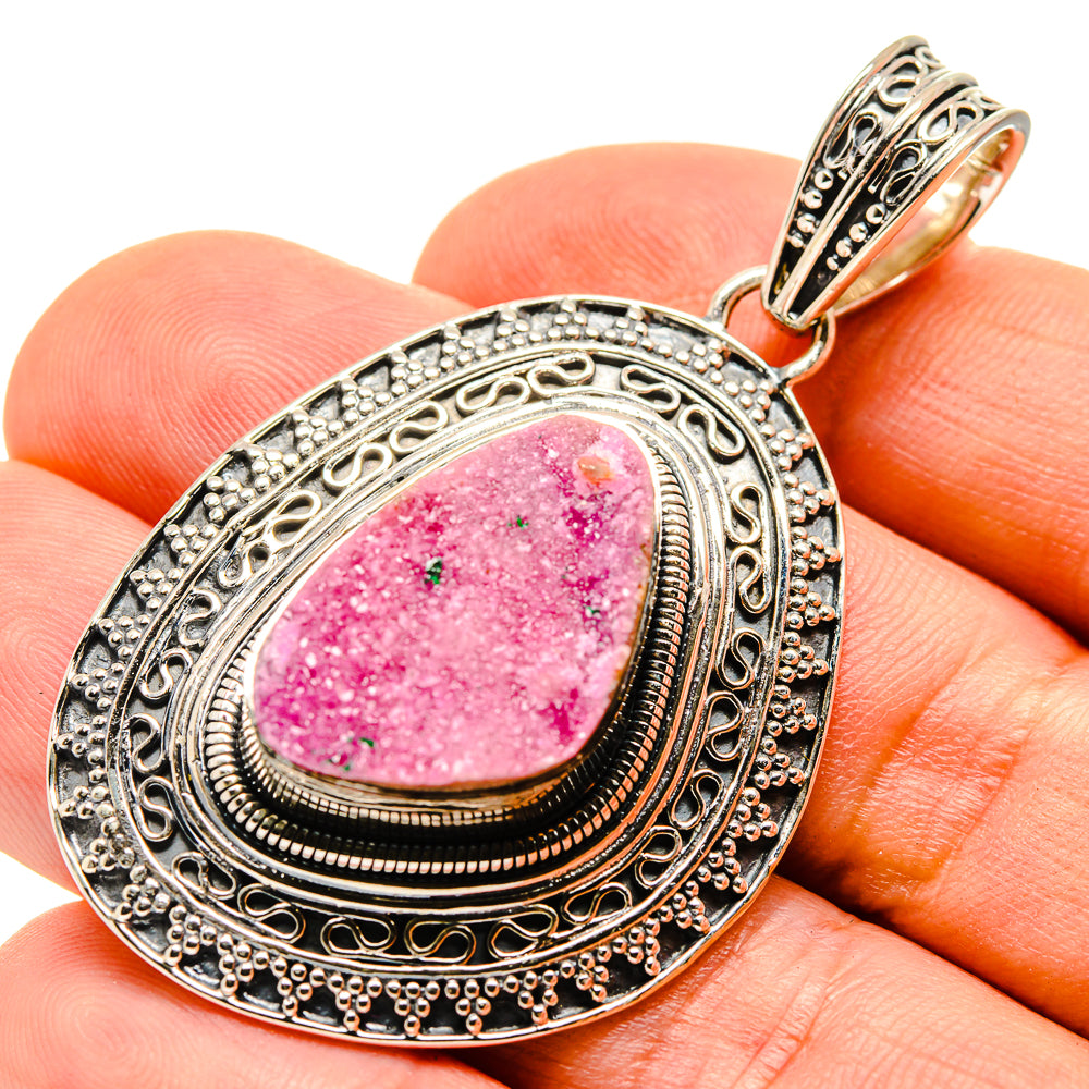 Cobalto Calcite Druzy Pendants handcrafted by Ana Silver Co - PD755611