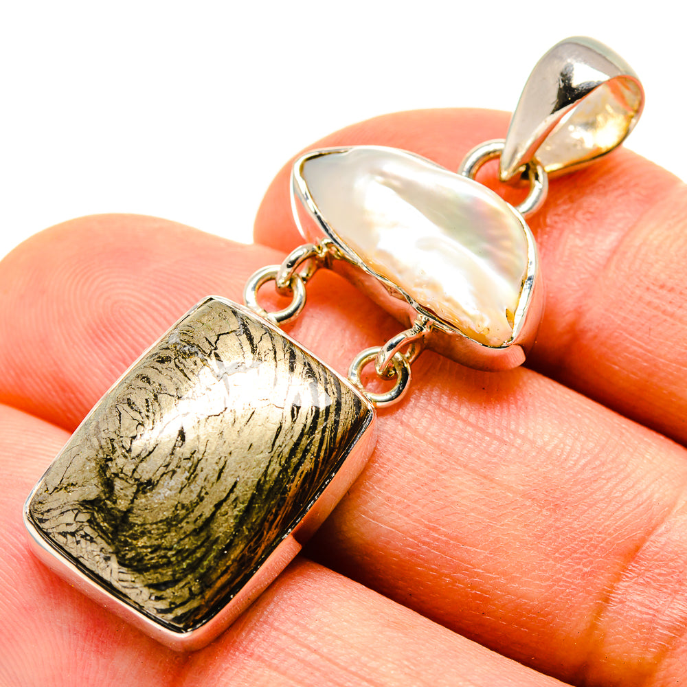Pyrite Agate Pendants handcrafted by Ana Silver Co - PD755623