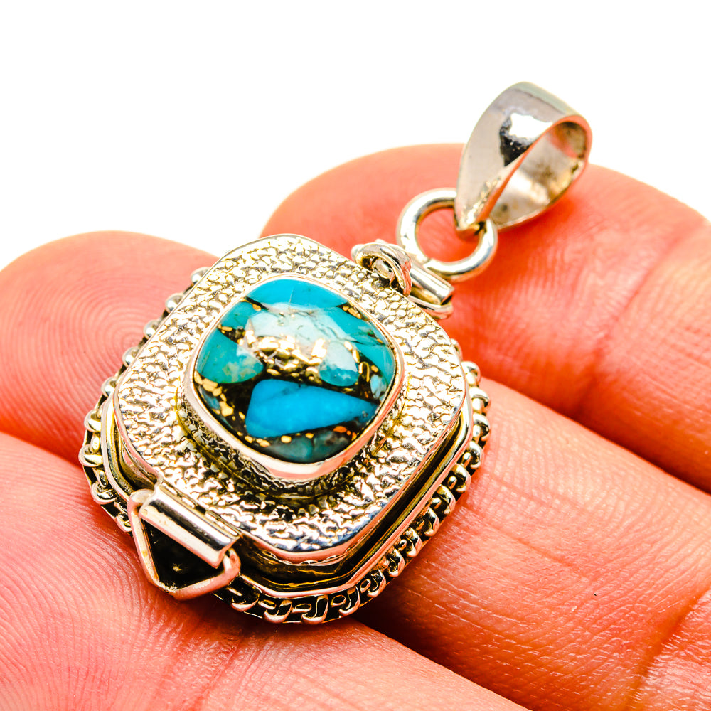 Blue Copper Composite Turquoise Pendants handcrafted by Ana Silver Co - PD755643