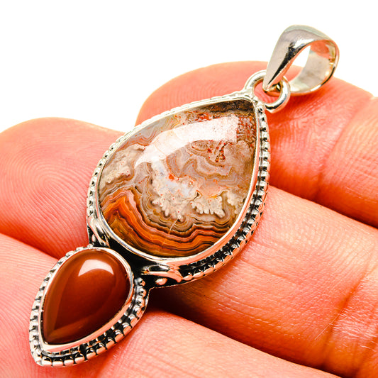 Crazy Lace Agate Pendants handcrafted by Ana Silver Co - PD755686