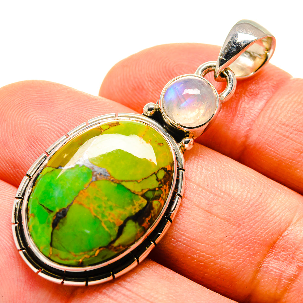 Green Copper Composite Turquoise Pendants handcrafted by Ana Silver Co - PD755700