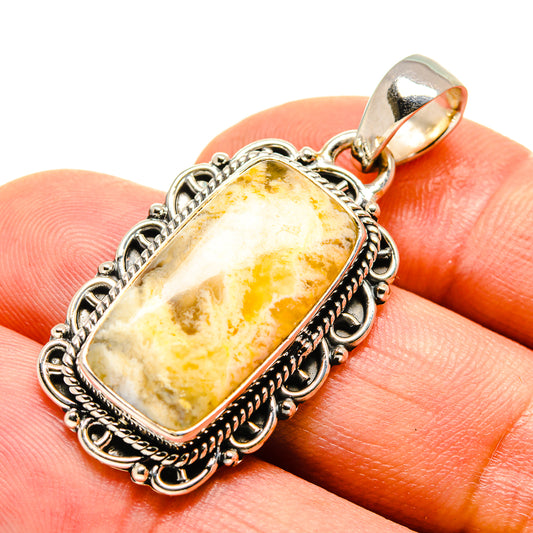 Plume Agate Pendants handcrafted by Ana Silver Co - PD755706