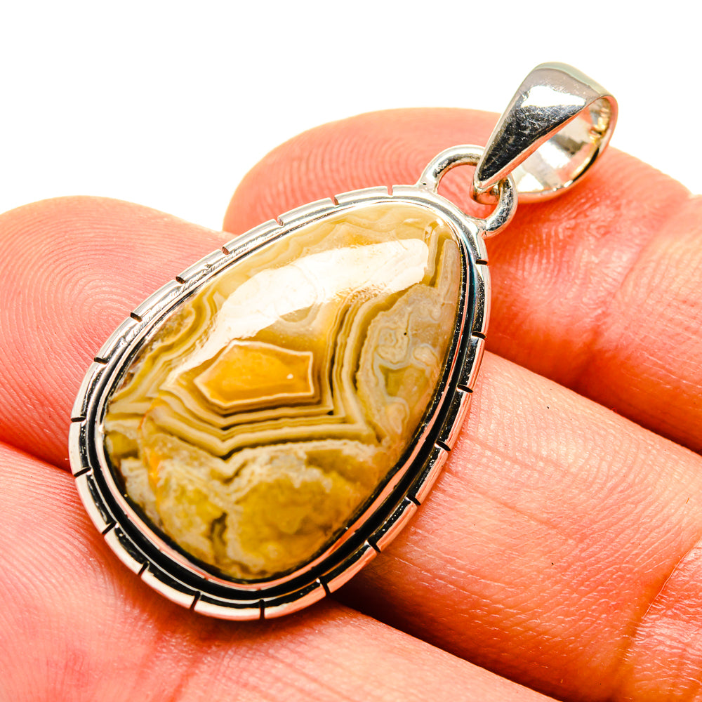 Laguna Lace Agate Pendants handcrafted by Ana Silver Co - PD755715