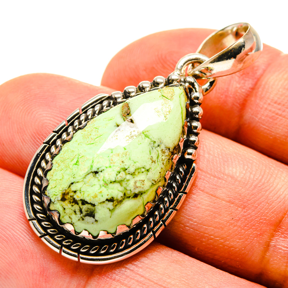 Lemon Chrysoprase Pendants handcrafted by Ana Silver Co - PD755726