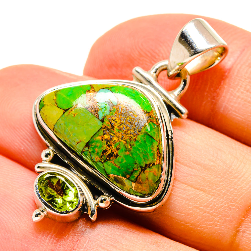 Green Copper Composite Turquoise Pendants handcrafted by Ana Silver Co - PD755740