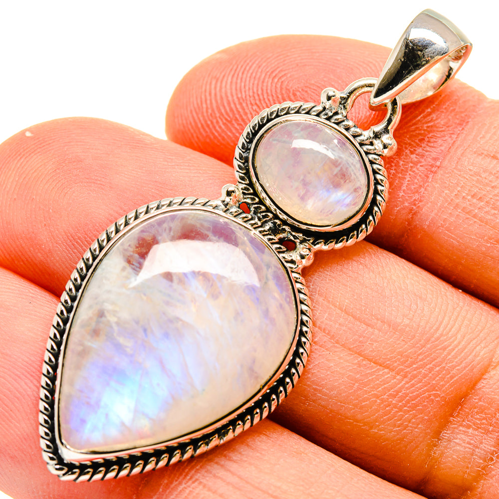 Rainbow Moonstone Pendants handcrafted by Ana Silver Co - PD755819