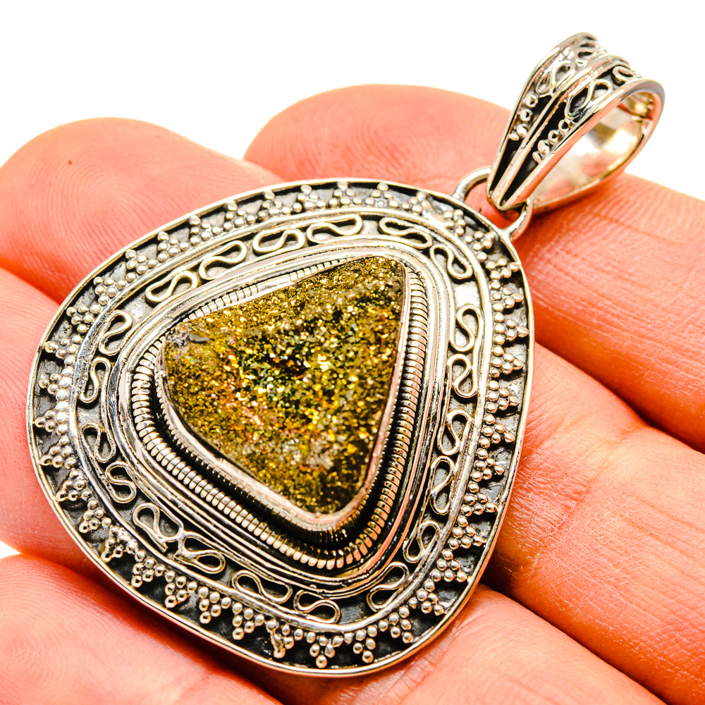 Spectro Pyrite Druzy Pendants handcrafted by Ana Silver Co - PD755844