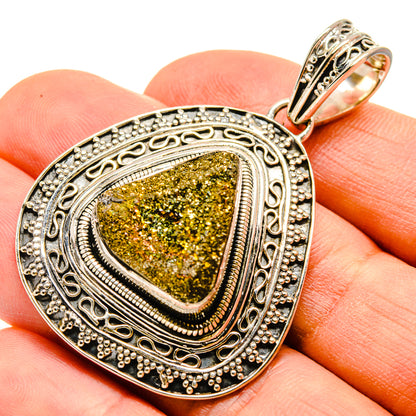 Spectro Pyrite Druzy Pendants handcrafted by Ana Silver Co - PD755844