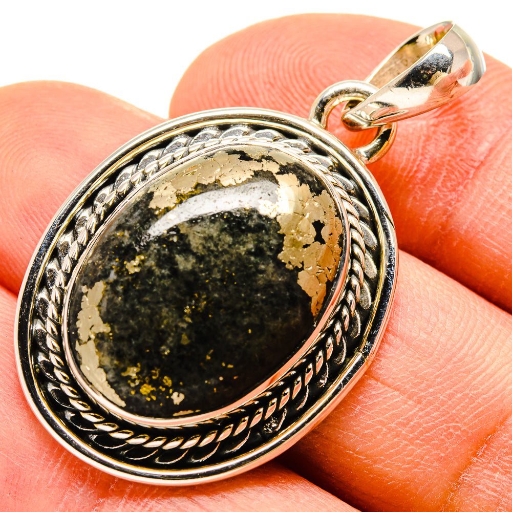 Pyrite Agate Pendants handcrafted by Ana Silver Co - PD755845