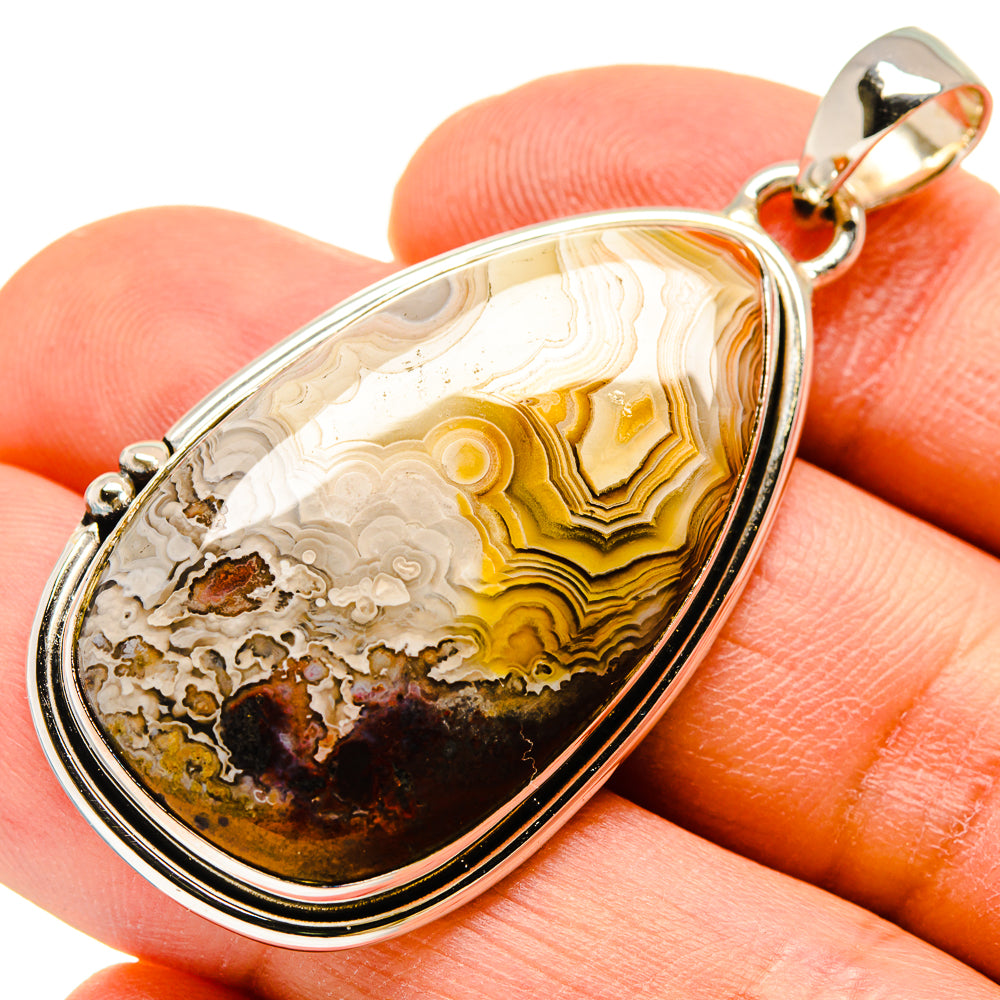 Laguna Lace Agate Pendants handcrafted by Ana Silver Co - PD755849