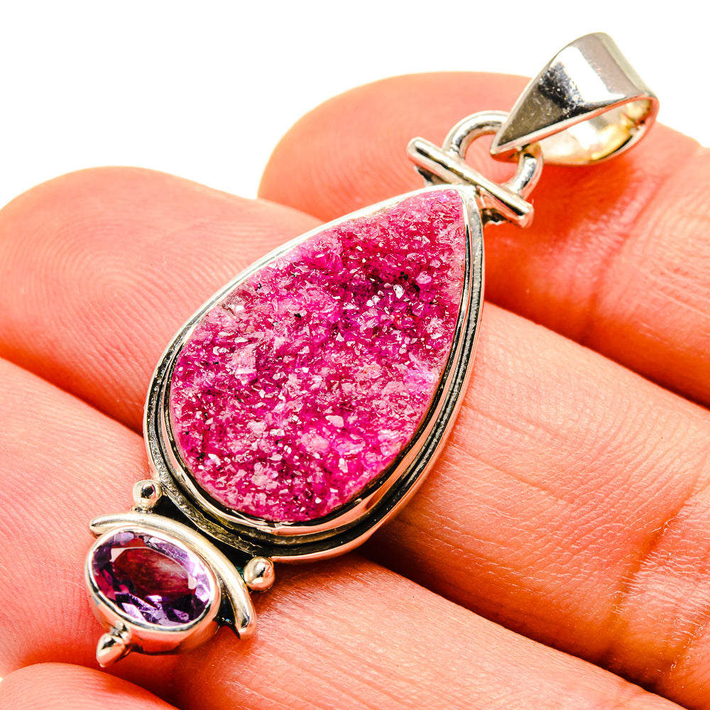 Cobalto Calcite Druzy Pendants handcrafted by Ana Silver Co - PD755854
