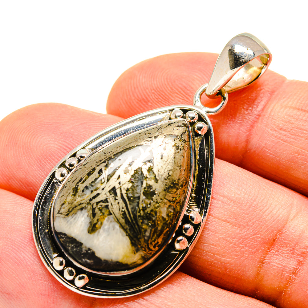 Pyrite Agate Pendants handcrafted by Ana Silver Co - PD755875