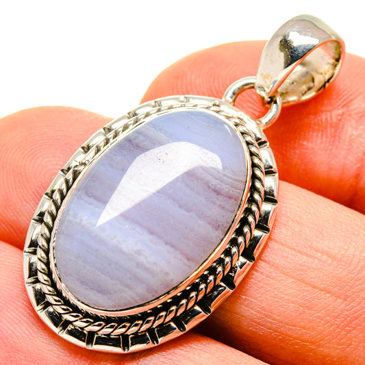 Blue Lace Agate Pendants handcrafted by Ana Silver Co - PD755882