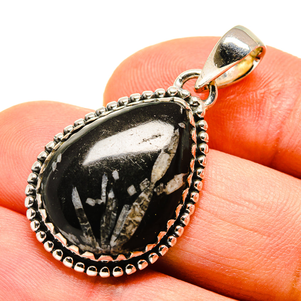 Chrysanthemum Stone Pendants handcrafted by Ana Silver Co - PD755886