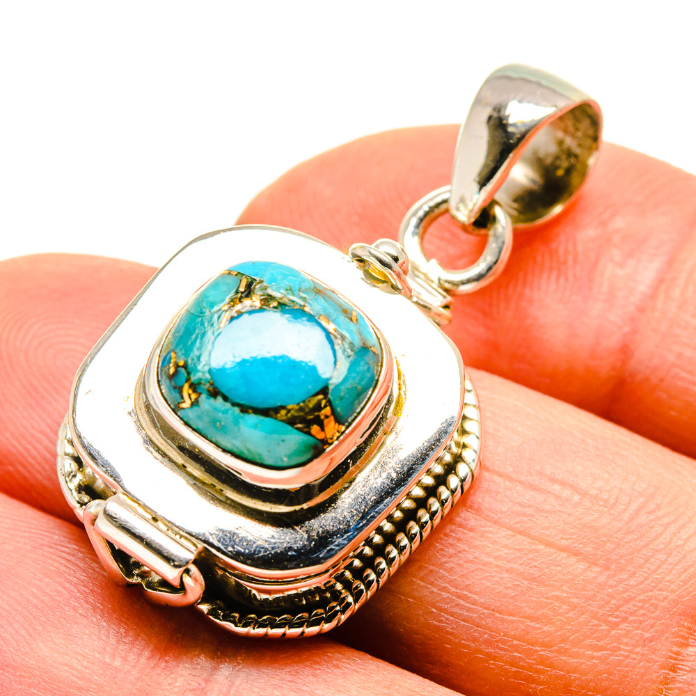 Blue Copper Composite Turquoise Pendants handcrafted by Ana Silver Co - PD755889