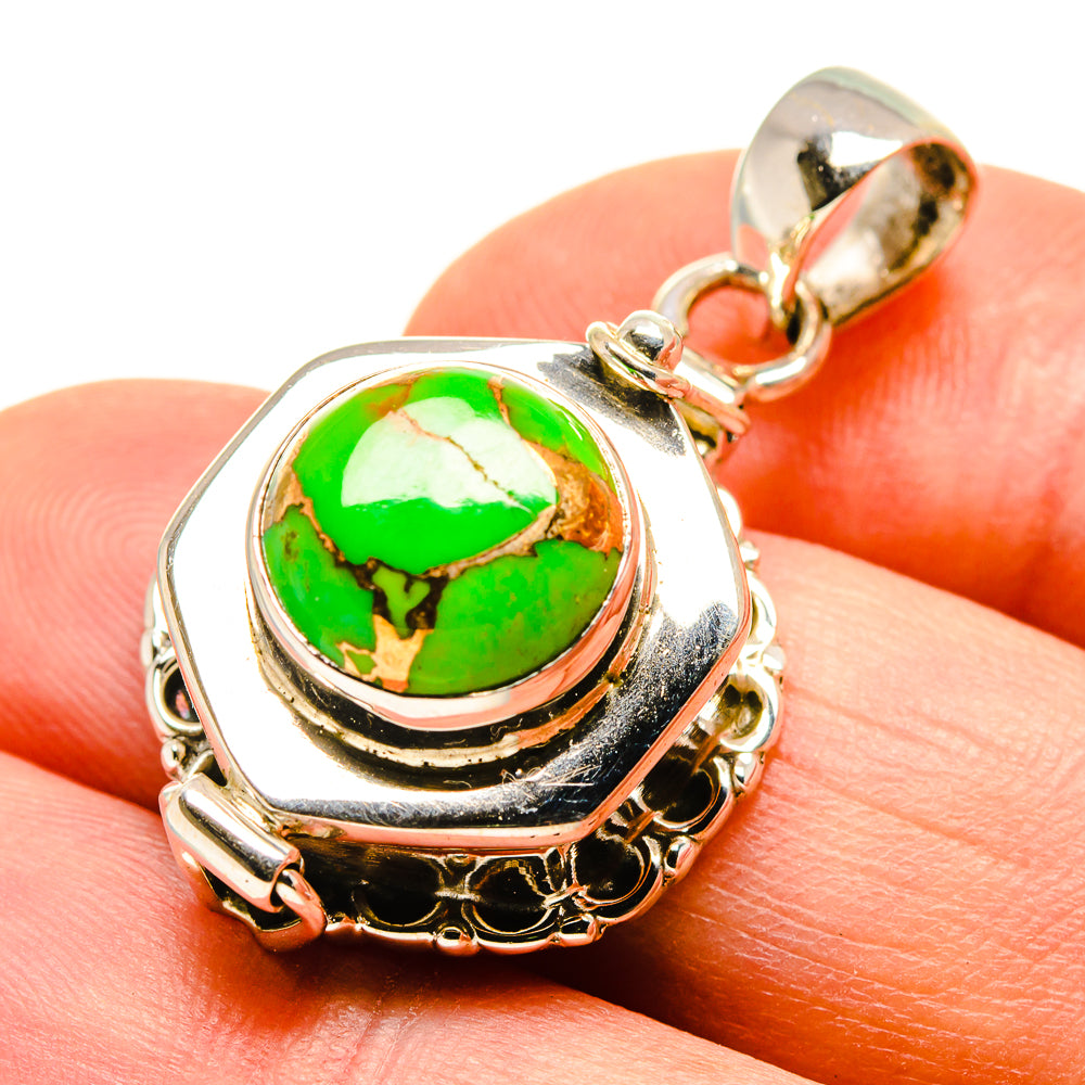 Green Copper Composite Turquoise Pendants handcrafted by Ana Silver Co - PD755890
