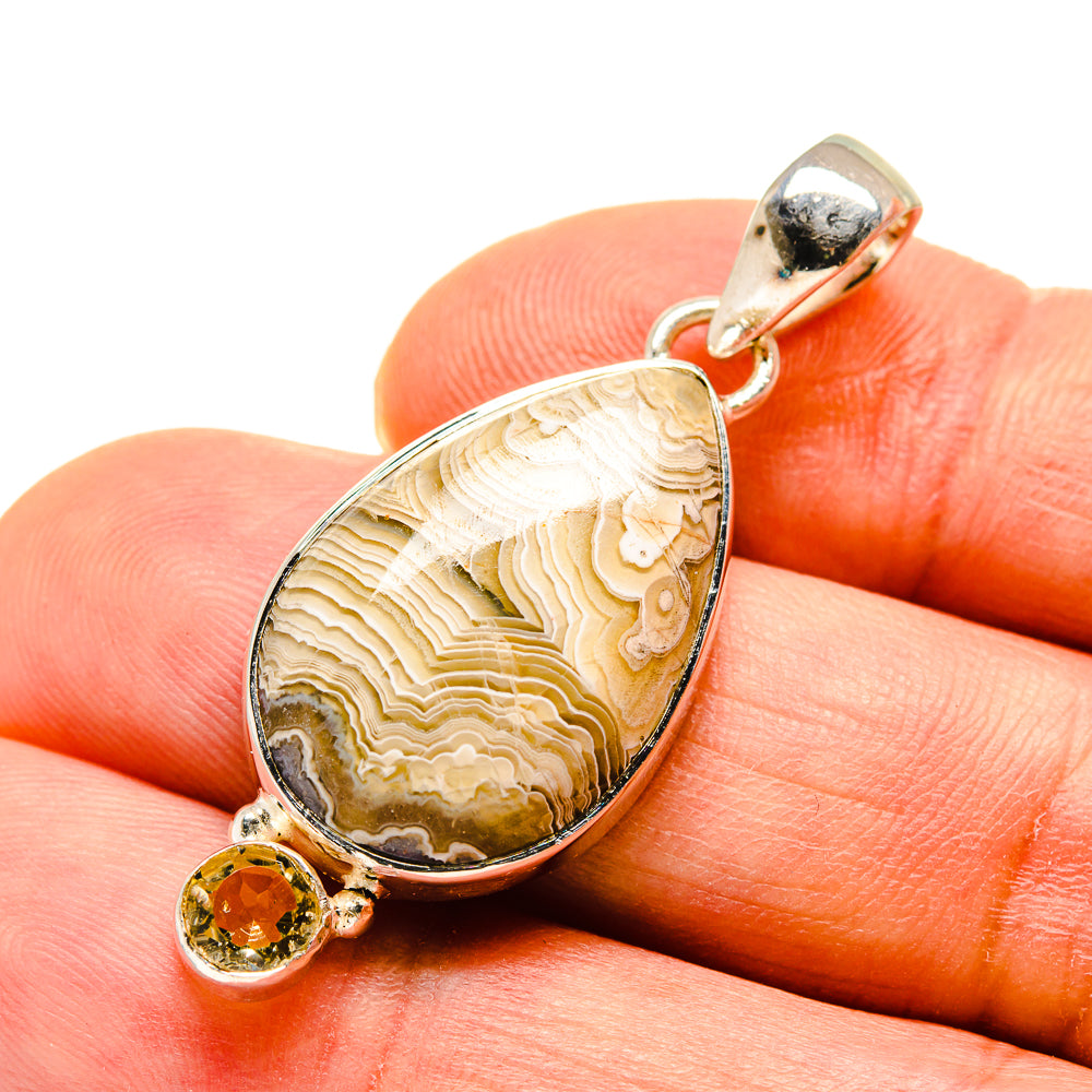 Laguna Lace Agate Pendants handcrafted by Ana Silver Co - PD755902