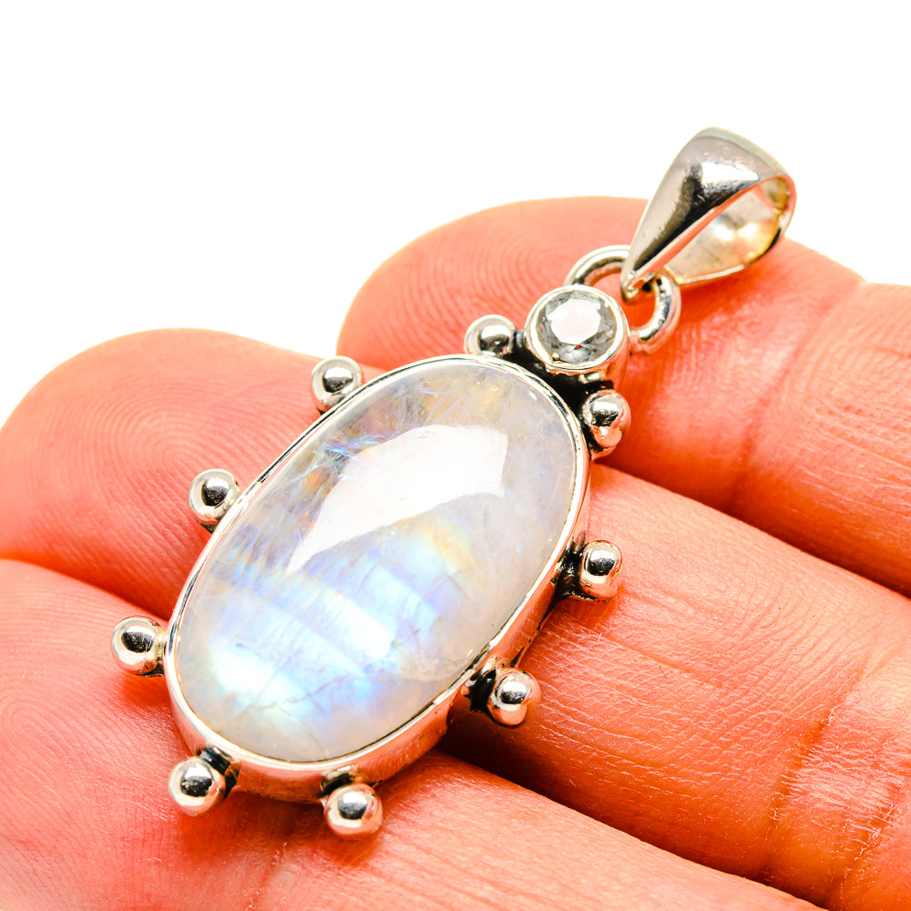 Rainbow Moonstone Pendants handcrafted by Ana Silver Co - PD755911