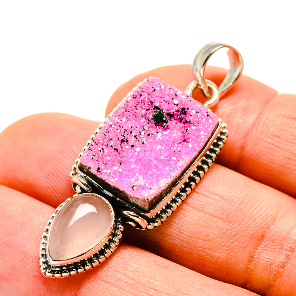 Cobalto Calcite Druzy Pendants handcrafted by Ana Silver Co - PD755915