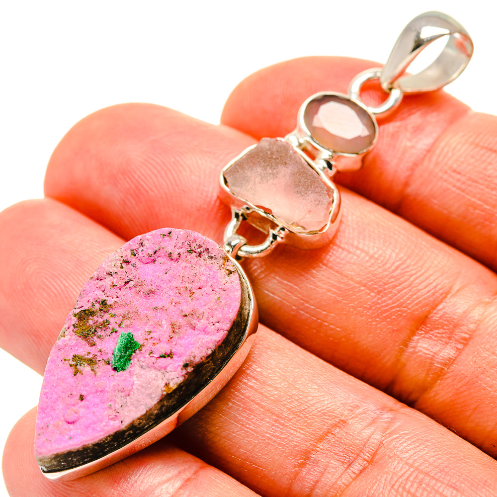Cobalto Calcite Druzy Pendants handcrafted by Ana Silver Co - PD755931