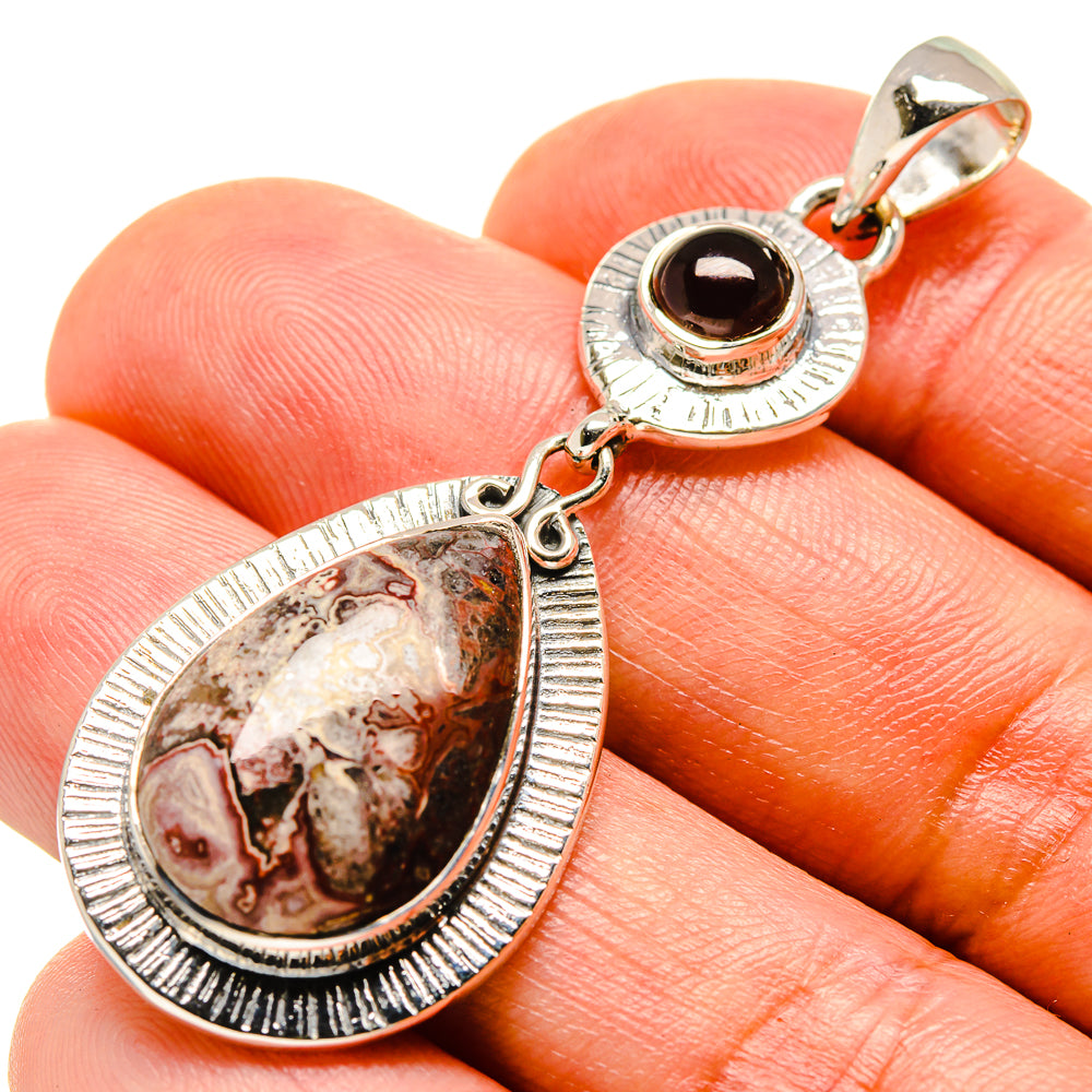 Crazy Lace Agate Pendants handcrafted by Ana Silver Co - PD755942