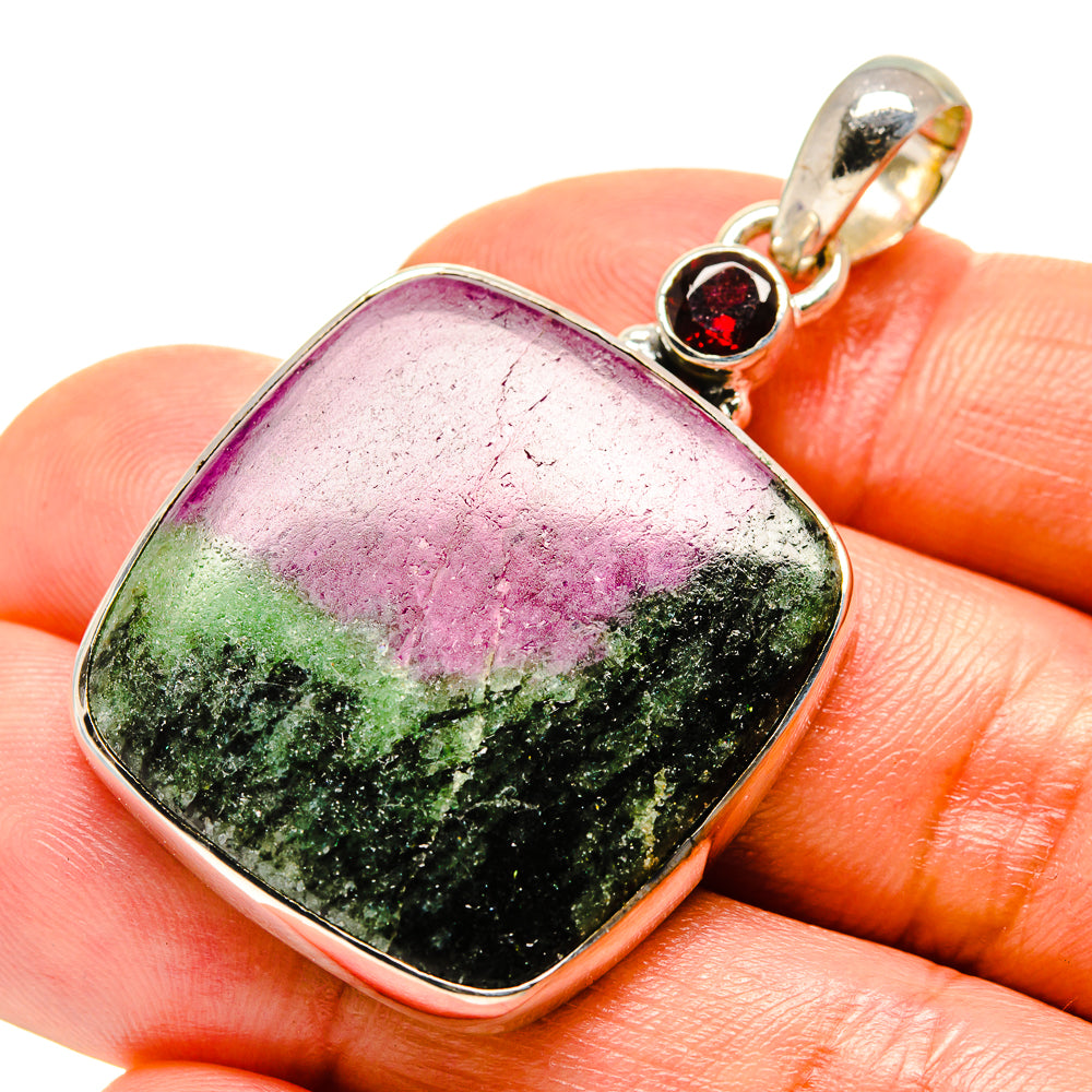 Ruby Zoisite Pendants handcrafted by Ana Silver Co - PD755950