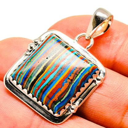 Rainbow Calsilica Pendants handcrafted by Ana Silver Co - PD755978