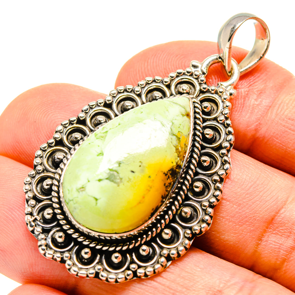 Lemon Chrysoprase Pendants handcrafted by Ana Silver Co - PD755993