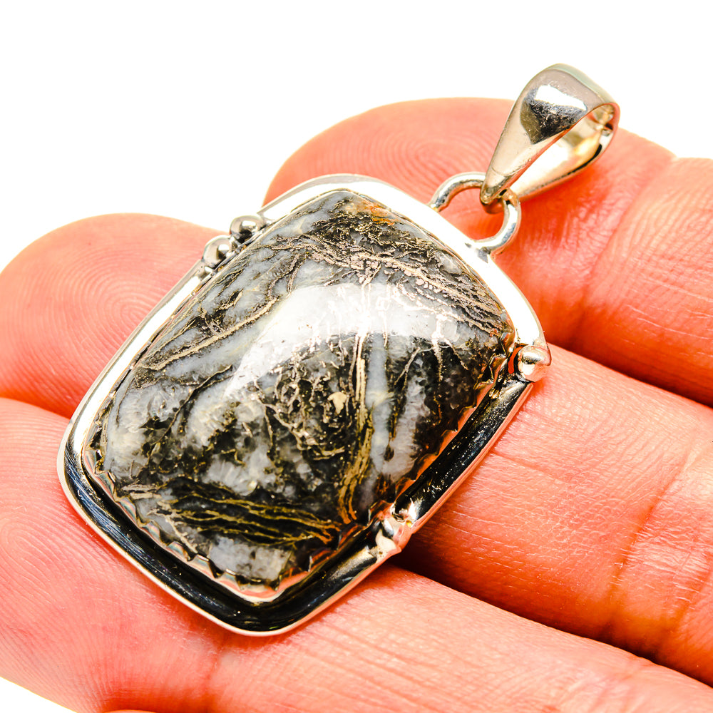 Pyrite Agate Pendants handcrafted by Ana Silver Co - PD756011