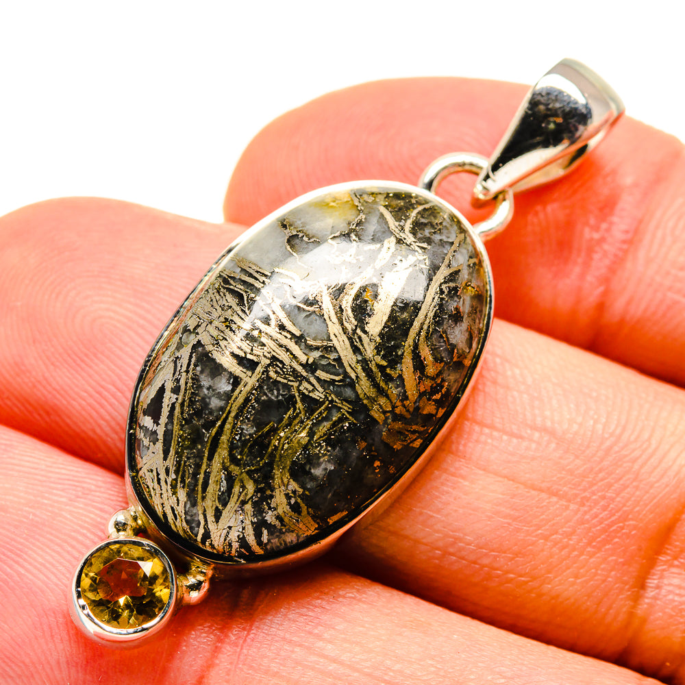 Pyrite Agate Pendants handcrafted by Ana Silver Co - PD756067