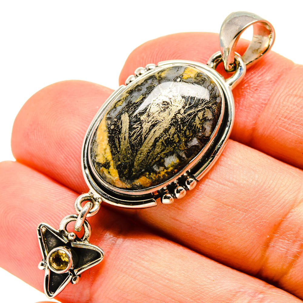 Pyrite Agate Pendants handcrafted by Ana Silver Co - PD756113